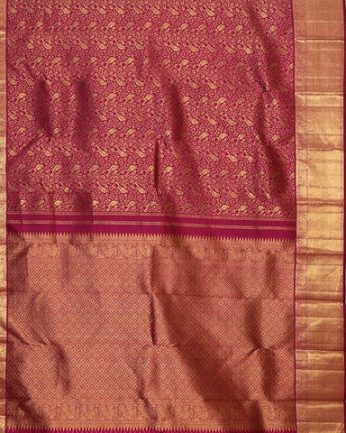 Magenta pink kanjivaram silk saree - PattuCheeralu