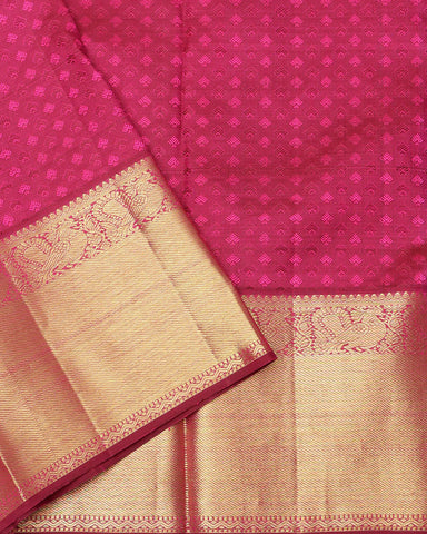 Magenta pink kanjivaram silk saree - PattuCheeralu