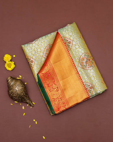 The light green tissue Kanjivaram saree - PattuCheeralu