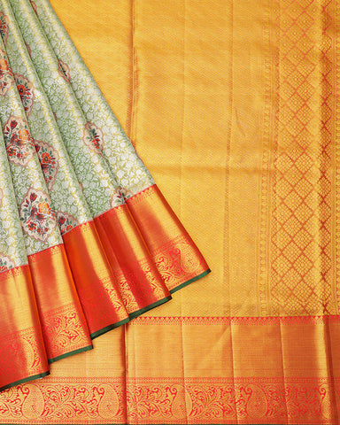 The light green tissue Kanjivaram saree - PattuCheeralu
