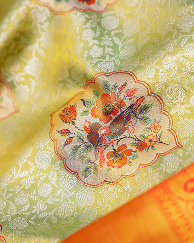 The light green tissue Kanjivaram saree - PattuCheeralu