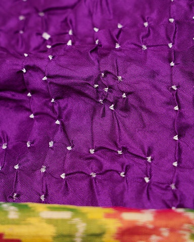 Purple bandhani silk saree - PattuCheeralu
