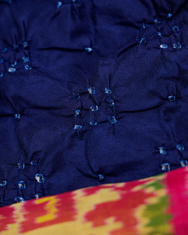 Royal blue Bandhani silk saree - PattuCheeralu