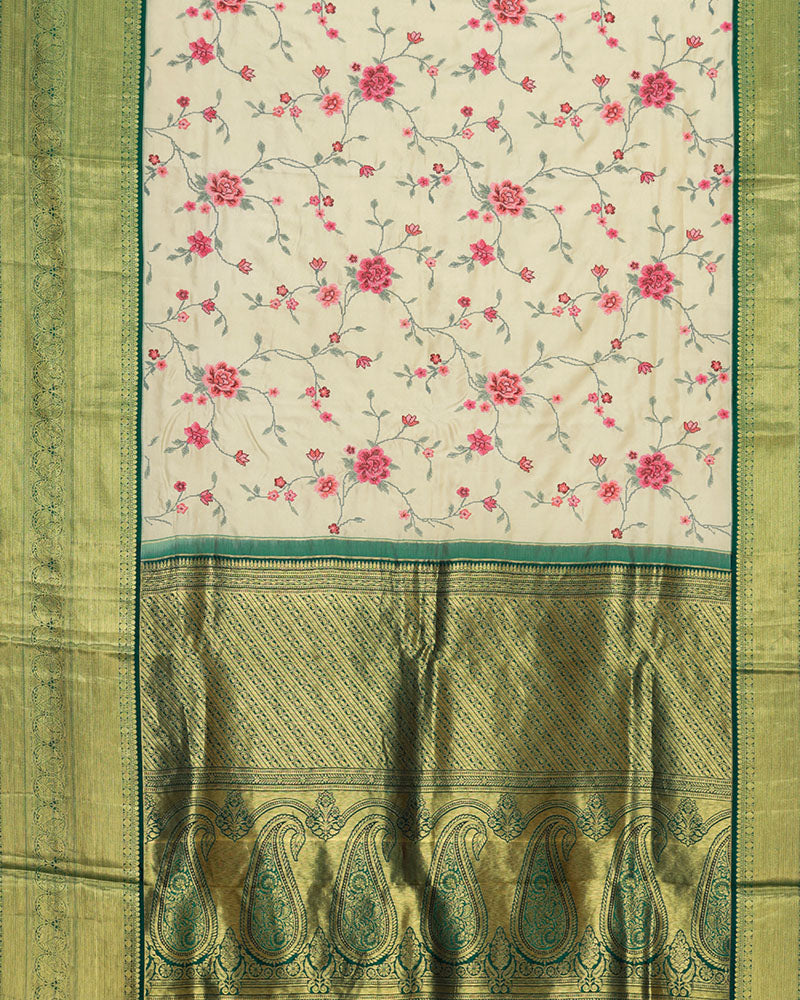 Light pink embroidery kanchi silk saree - PattuCheeralu