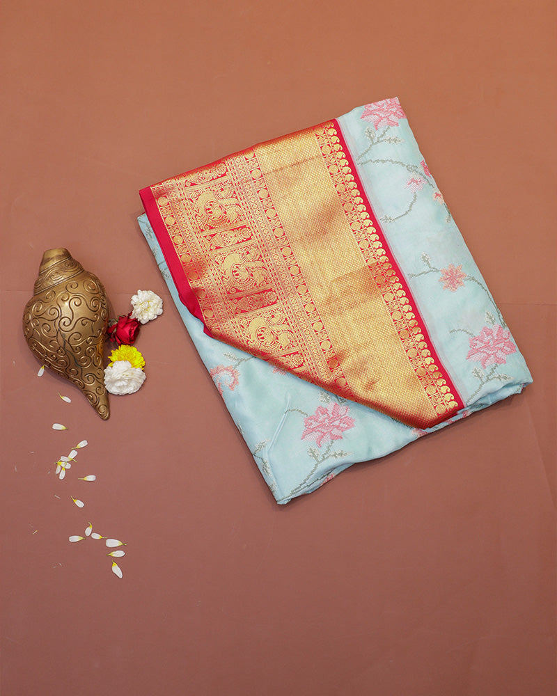 Power embroidery kanchi silk saree - PattuCheeralu