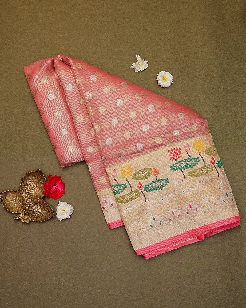 Onion pink kota Fancy saree - PattuCheeralu