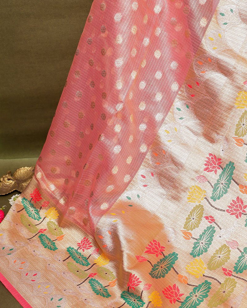 Onion pink kota Fancy saree - PattuCheeralu