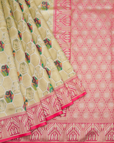 Light brown kota fancy saree - PattuCheeralu