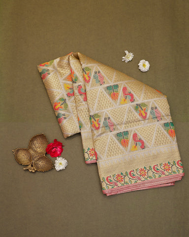 Light pink kota fancy saree - PattuCheeralu