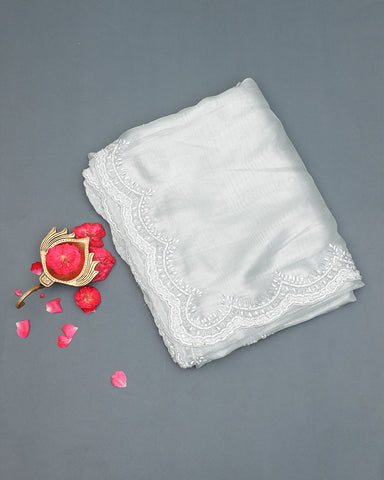 Power Grey jute tissue saree - PattuCheeralu