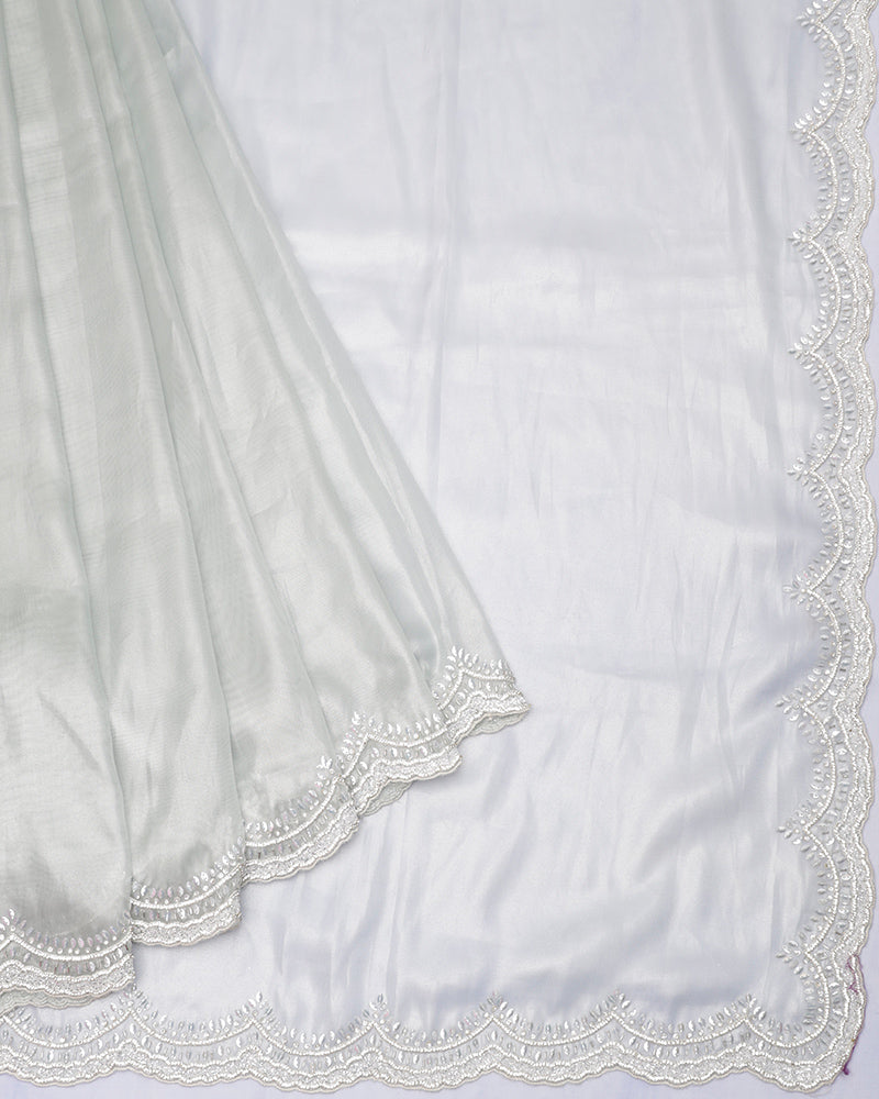 Power Grey jute tissue saree - PattuCheeralu