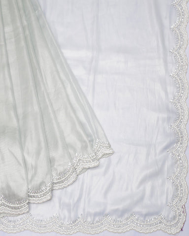 Power Grey jute tissue saree - PattuCheeralu
