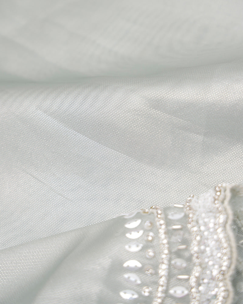 Power Grey jute tissue saree - PattuCheeralu