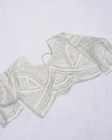 Power Grey jute tissue saree - PattuCheeralu