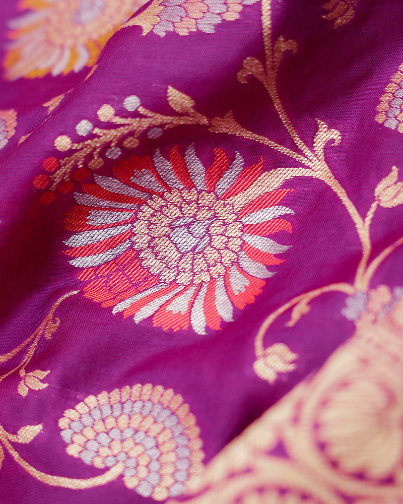 Purple banarasi silk saree - PattuCheeralu