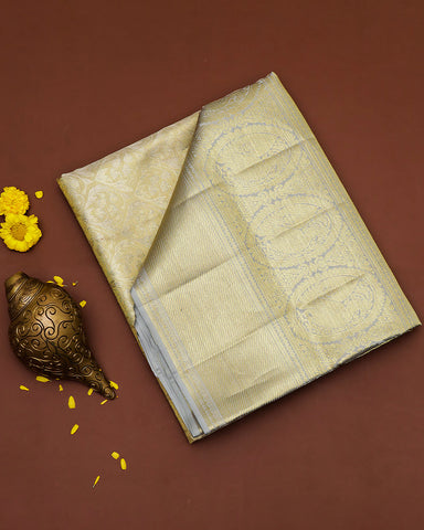The silver tissue Kanjivaram saree - PattuCheeralu