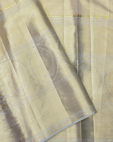 The silver tissue Kanjivaram saree - PattuCheeralu
