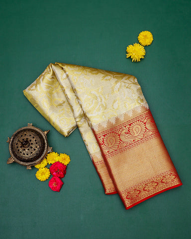 The gold tissue Kanjivaram saree - PattuCheeralu
