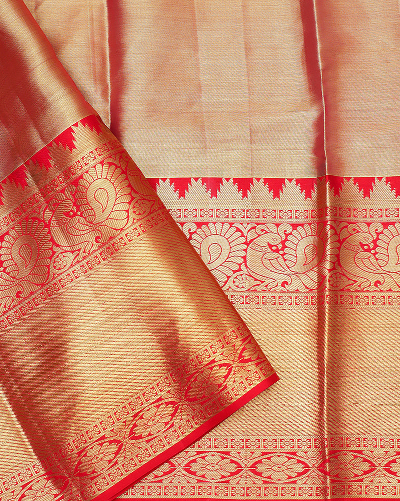 The gold tissue Kanjivaram saree - PattuCheeralu