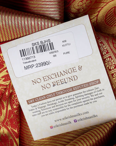 The gold tissue Kanjivaram saree - PattuCheeralu
