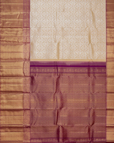The peach Kanjivaram silk saree - PattuCheeralu