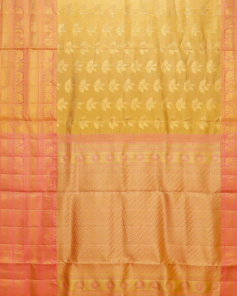 The gold tissue Kanjivaram saree - PattuCheeralu