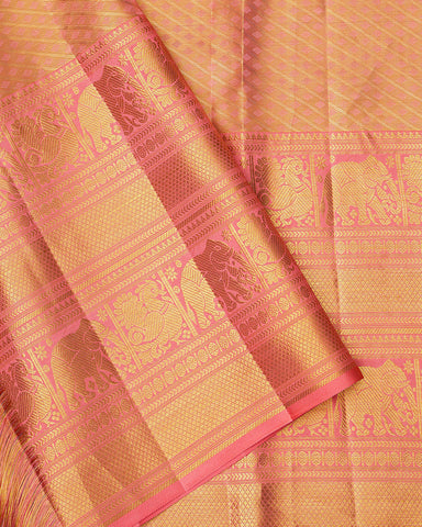 The gold tissue Kanjivaram saree - PattuCheeralu