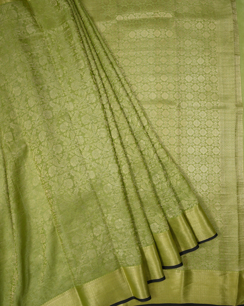 Light green mysore silk saree - PattuCheeralu