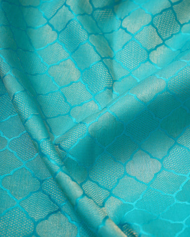 Sky blue Mysore silk saree - PattuCheeralu