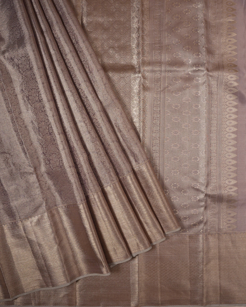 Ivory tissue kanjivaram silk saree - PattuCheeralu