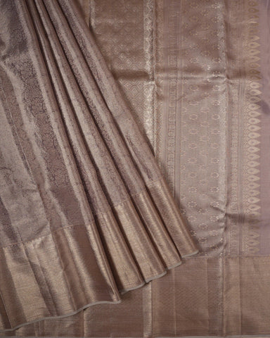 Ivory tissue kanjivaram silk saree - PattuCheeralu