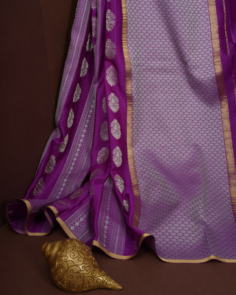 Violet Mysore silk saree - PattuCheeralu