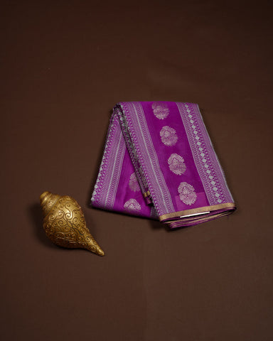 Violet Mysore silk saree - PattuCheeralu