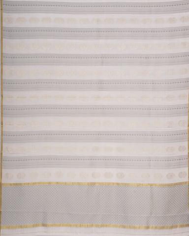 Off - white Mysore silk saree - PattuCheeralu