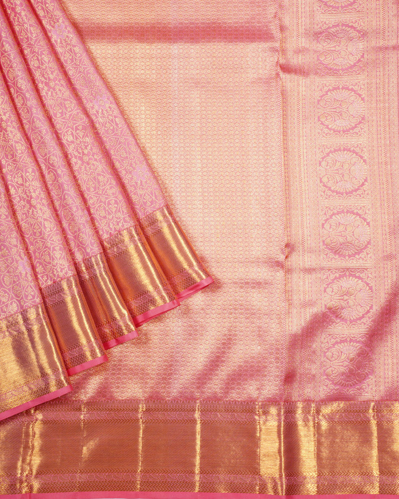 Pink kanjivaram silk saree - PattuCheeralu
