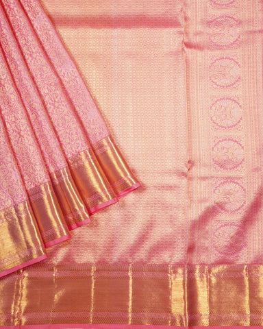 Pink kanjivaram silk saree - PattuCheeralu