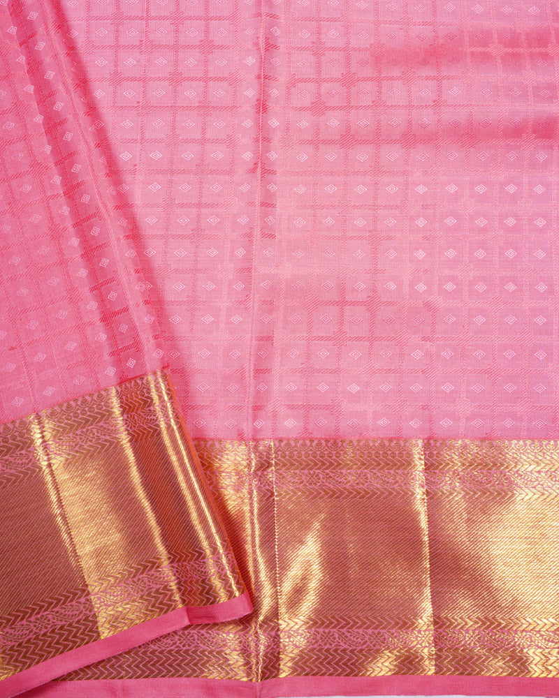 Pink kanjivaram silk saree - PattuCheeralu