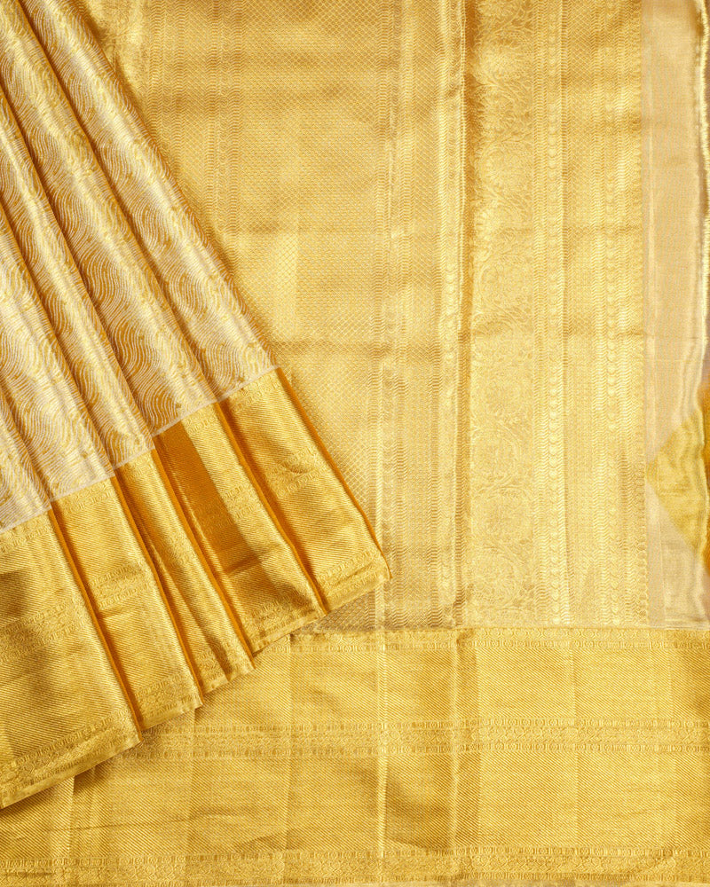 Golden bridal tissue kanjivaram saree - PattuCheeralu