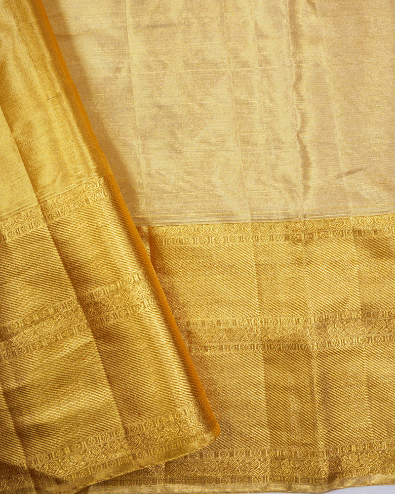 Golden bridal tissue kanjivaram saree - PattuCheeralu
