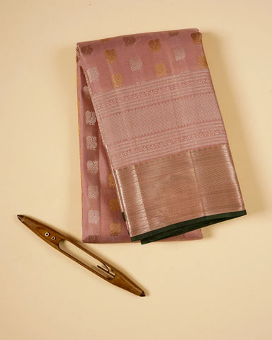 Onion pink kanjivaram silk saree - PattuCheeralu
