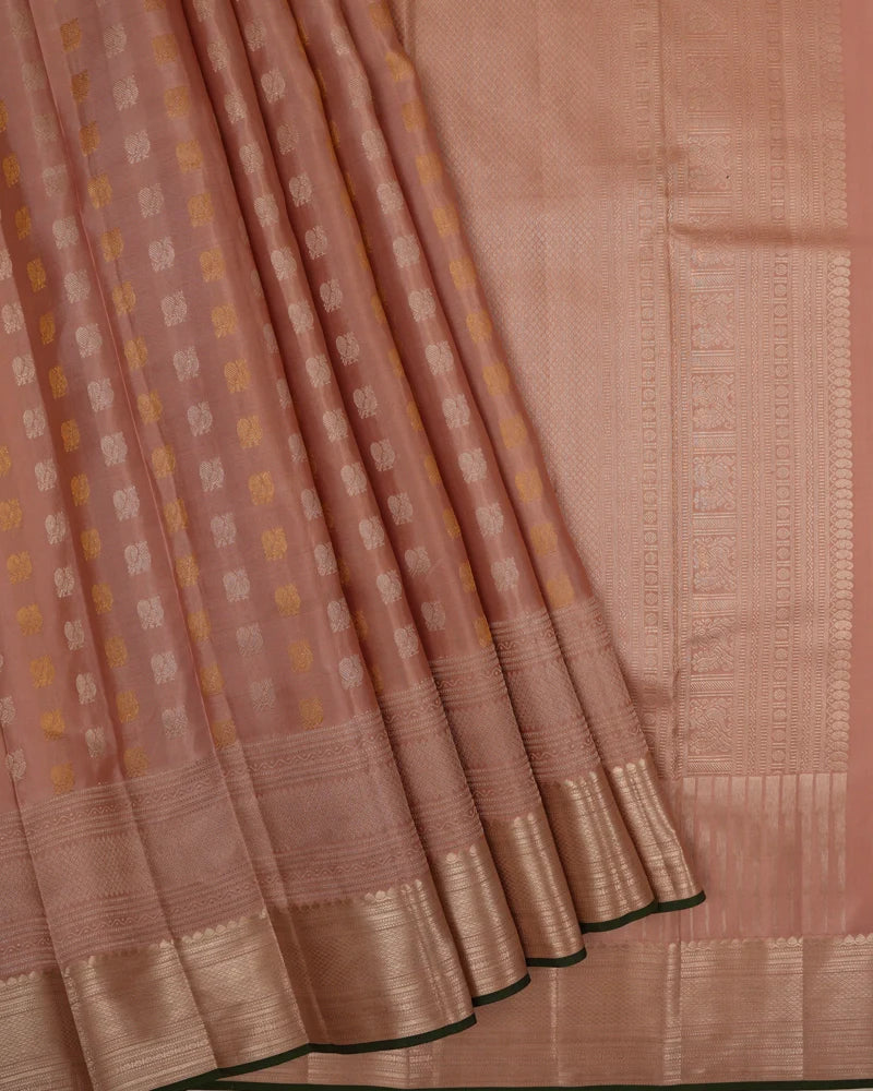 Onion pink kanjivaram silk saree - PattuCheeralu