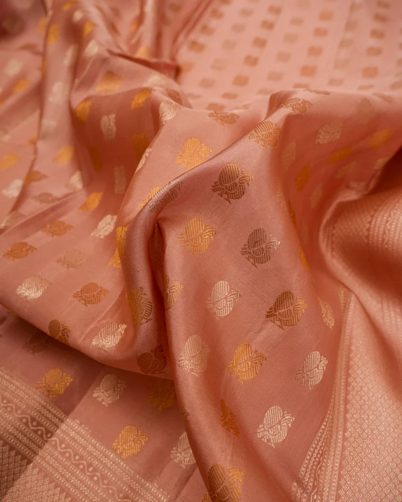 Onion pink kanjivaram silk saree - PattuCheeralu