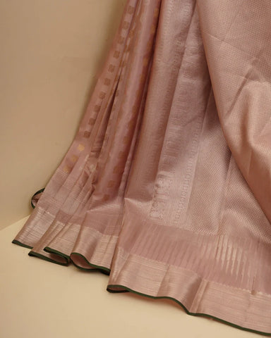 Onion pink kanjivaram silk saree - PattuCheeralu