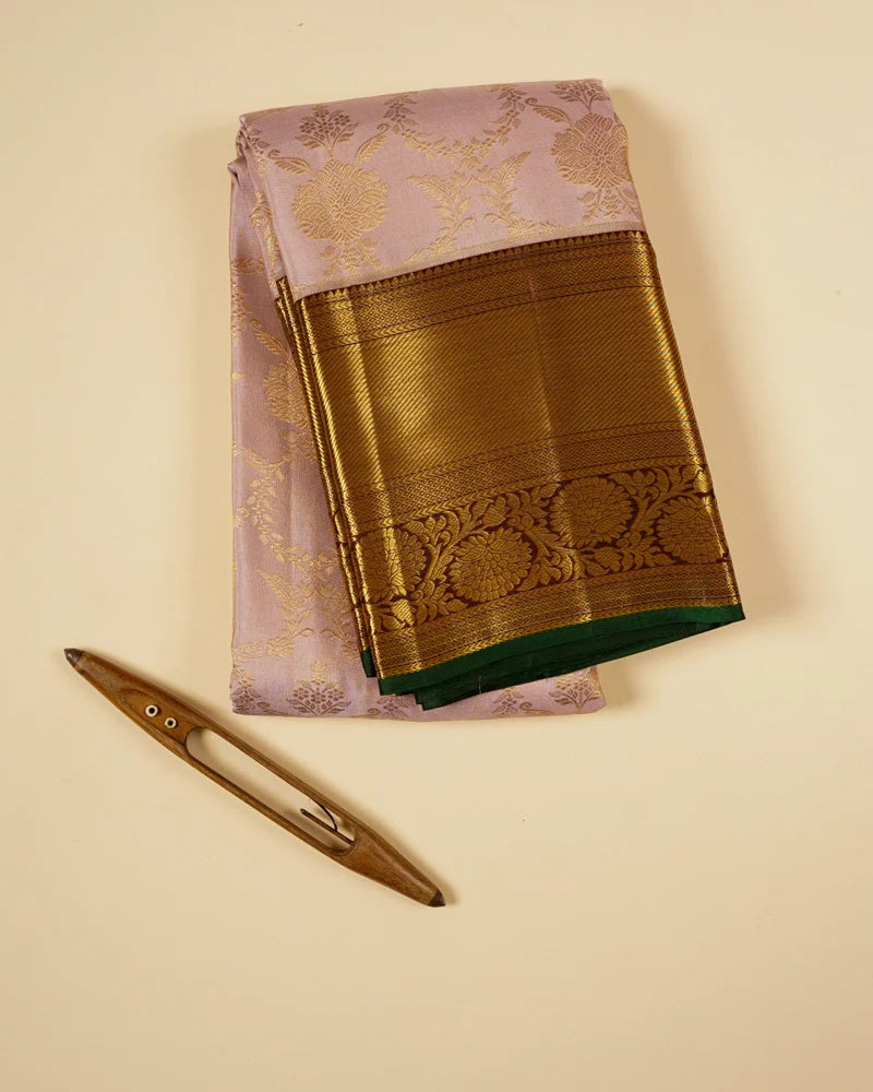 Onion pink kanjivaram silk saree - PattuCheeralu