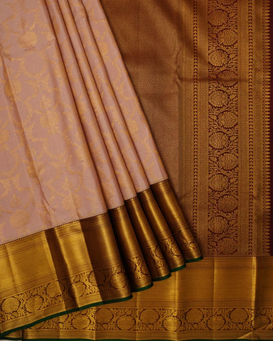 Onion pink kanjivaram silk saree - PattuCheeralu