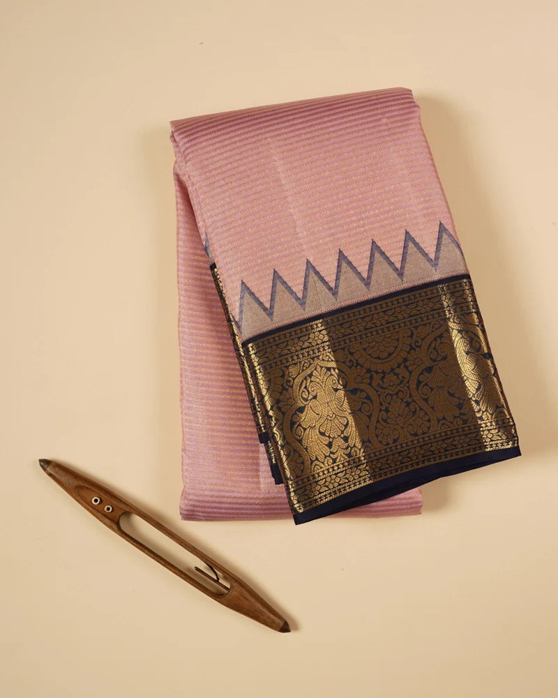 Peach kanjivaram silk saree - PattuCheeralu