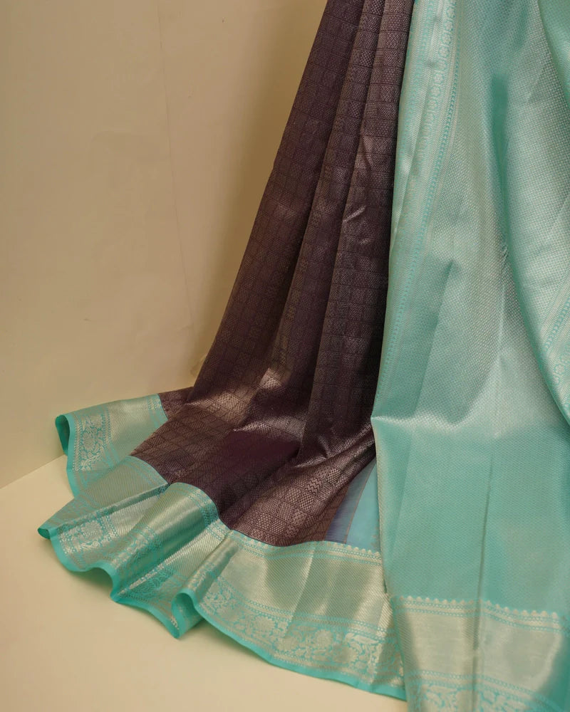 Navy blue kanjivaram silk saree - PattuCheeralu