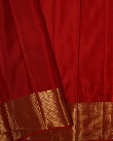 Orange yellow kanjivaram silk saree - PattuCheeralu