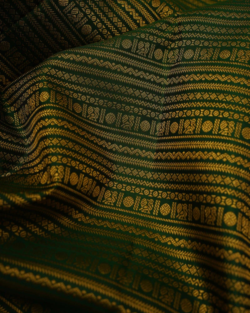 Traditional green kanjivaram silk saree - PattuCheeralu