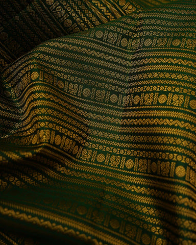 Traditional green kanjivaram silk saree - PattuCheeralu